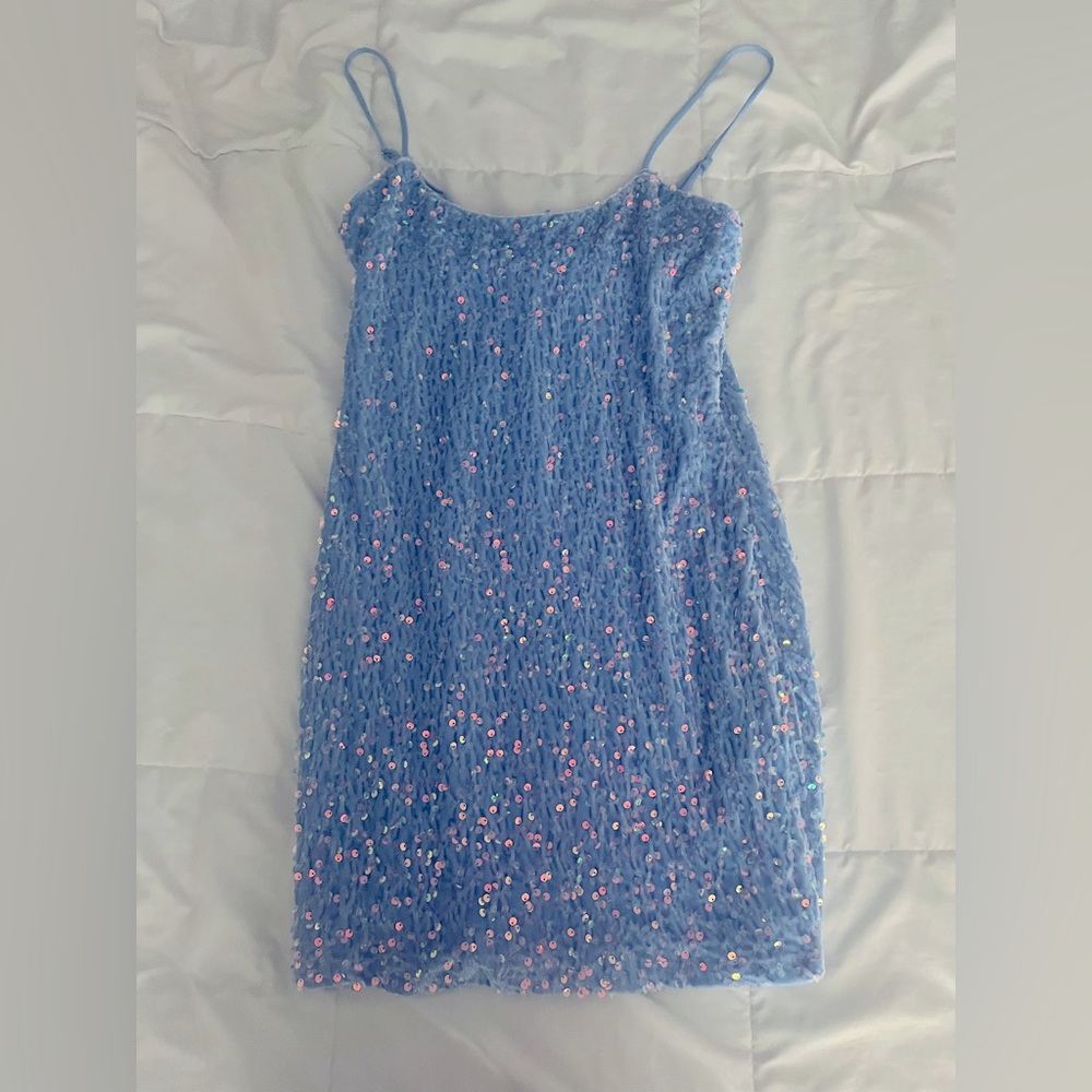 COPY - Lucy in The Sky blue sequin dress